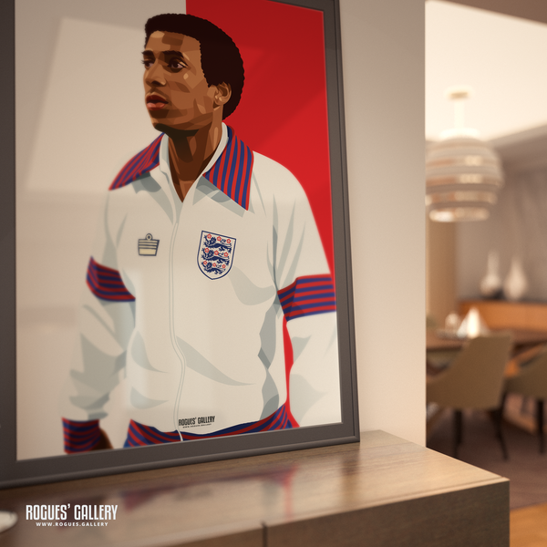 Viv Anderson first black England Nottingham Forest right back poster red Wembley