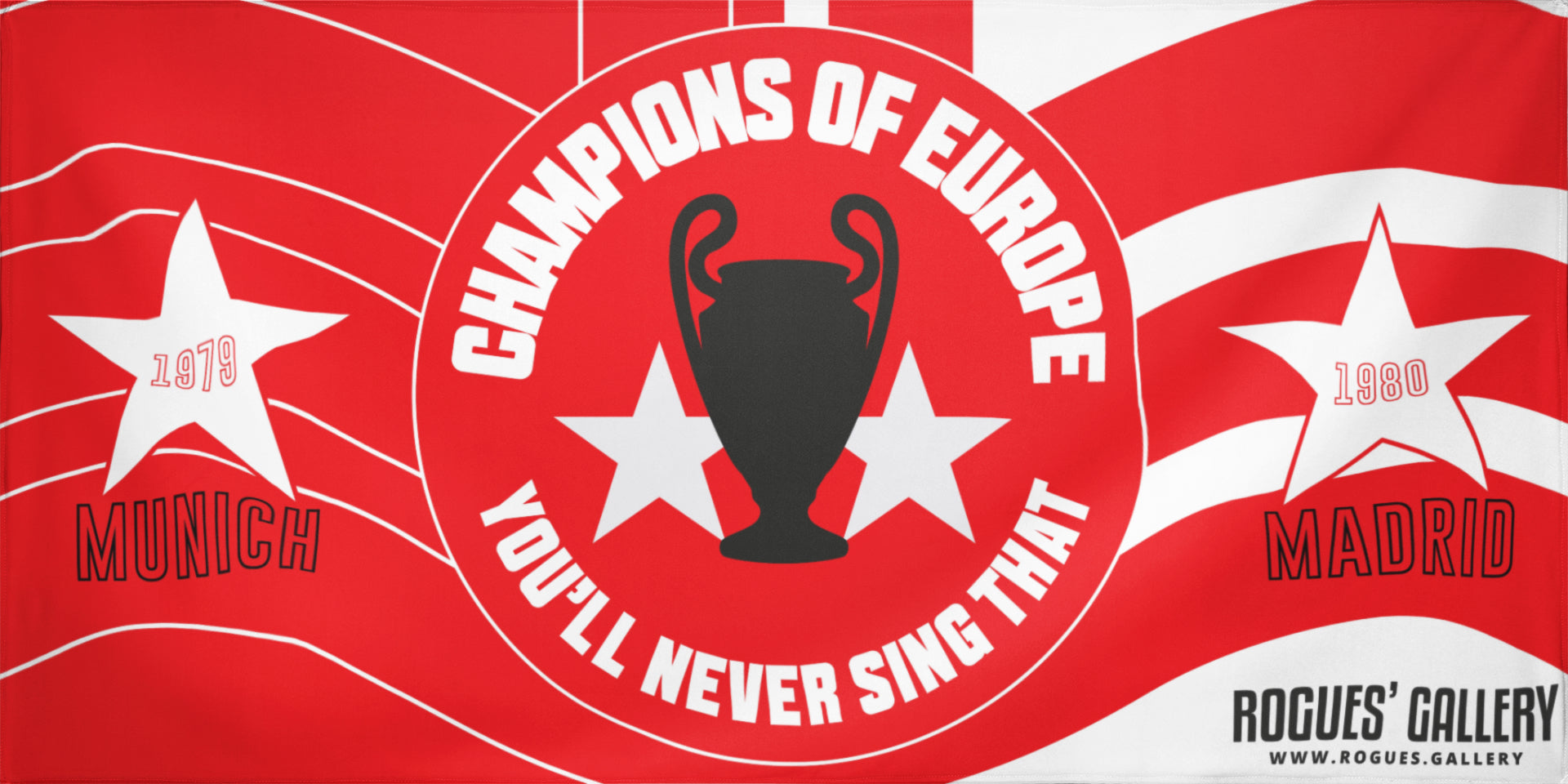 Champions of Europe Nottingham Forest fan flag Clough Munich Madrid