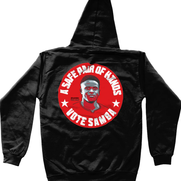 Brice Samba Nottingham Forest keeper black kids hoodie vote #GetBehindTheLads