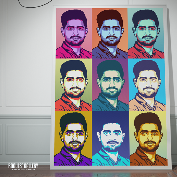 Baba Azam Pakistan Cricket signed memorabilia captain batsman A3 pop art poster