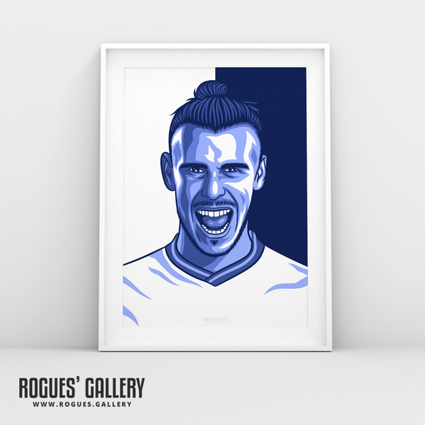 Gareth Bale Spurs welsh winger icon portrait A3 Print