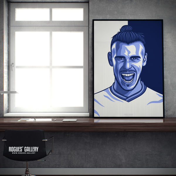 Gareth Bale Spurs welsh winger icon portrait A1 Print