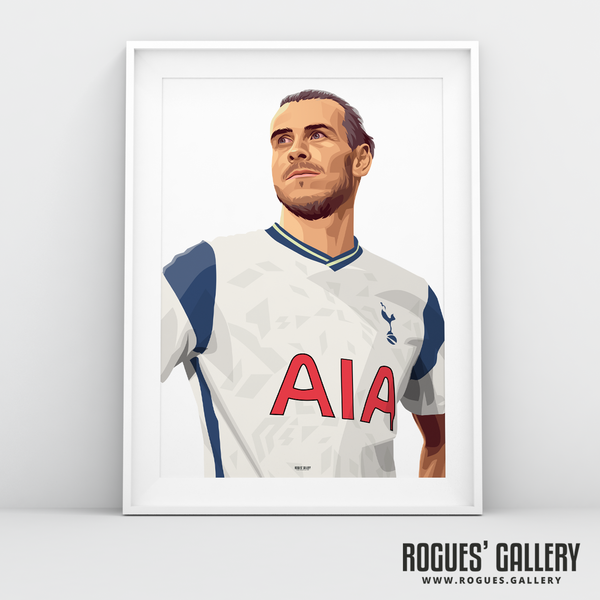 Gareth Bale Spurs welsh winger portrait A3 Print