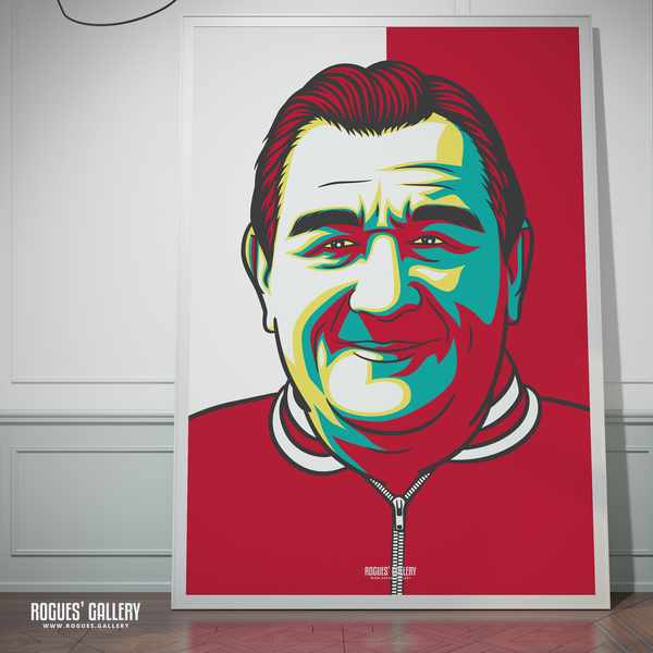 Bob Paisley large poster Liverpool manager Anfield legend signed design