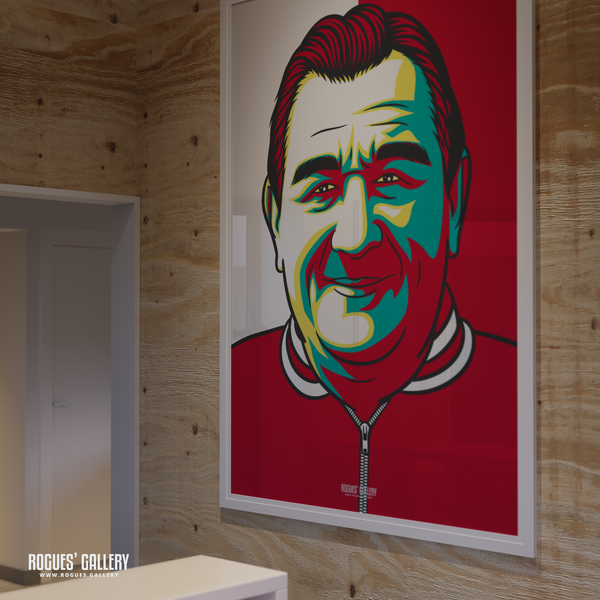 Bob Paisley A1 print Liverpool manager Anfield legend signed design