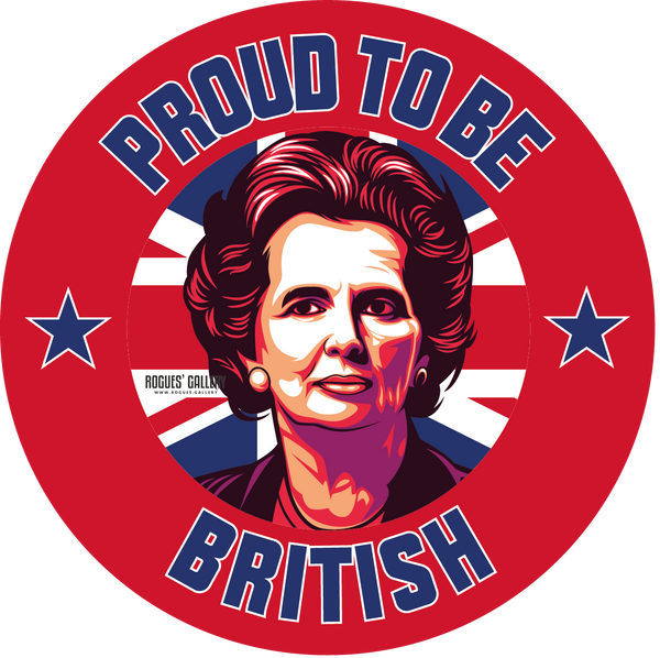 Maggie Thatcher Proud To Be British sticker