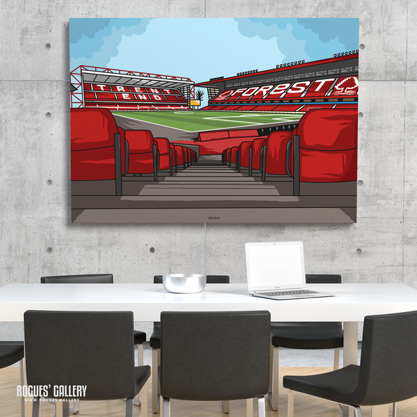 The City Ground home of Nottingham Forest NFFC Brian Clough Trent End Stadium A0 print artwork