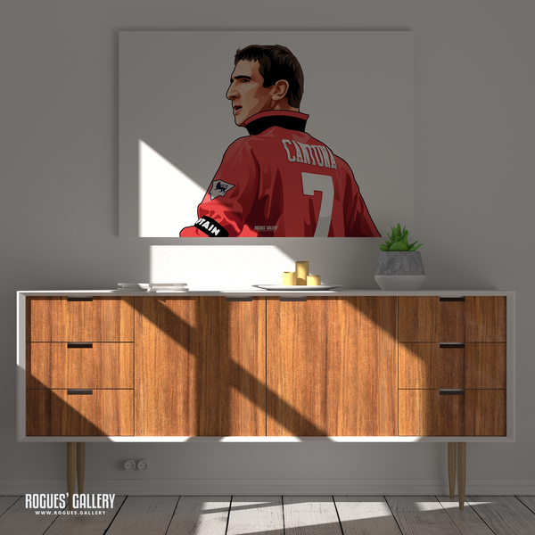 Eric Cantona Manchester United legend A1 print old Trafford Red Devils 
