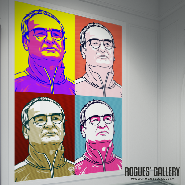 Claudio Ranieri Leicester City manager boss 2016 Premier League title winner pop art a0 print