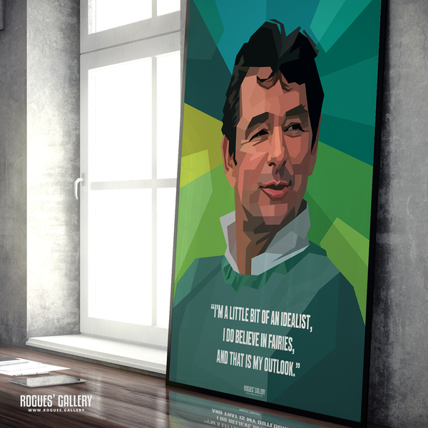 Brian Clough Nottingham Forest believe in fairies quote A1 print