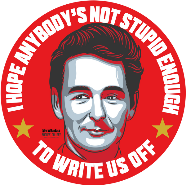 Brian Clough OBE Cloughie manager genius Nottingham Forest Deluxe stickers #GetBehindTheLads