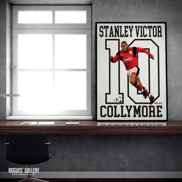 Stanley Victor Collymore - Nottingham Forest - Signed A3 Greatest Ever Name & Number Series Prints
