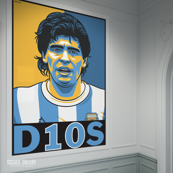 Diego Maradona D10S Argentina 10 shirt greatest A1 print RIP dead #GetBehindTheLads