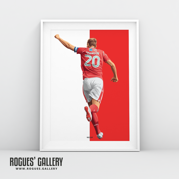 Michael Dawson Nottingham Forest punch captain NFFC City Ground central defender A3 prints red white 