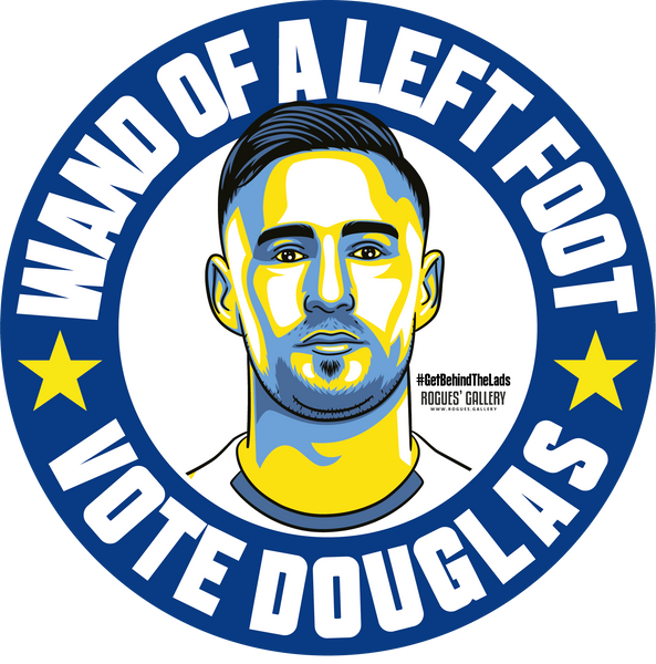 Barry Douglas Leeds United defender campaign stickers Vote #GetBehindTheLads