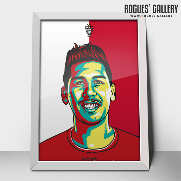 Roberto Firminho Liverpool FC striker Anfield Art print A3 Champions Limited Edition edit 30 years