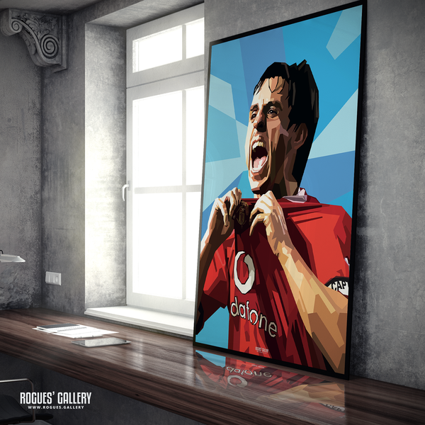 Gary Neville Manchester United pop art print A1 Old Trafford MUFC
