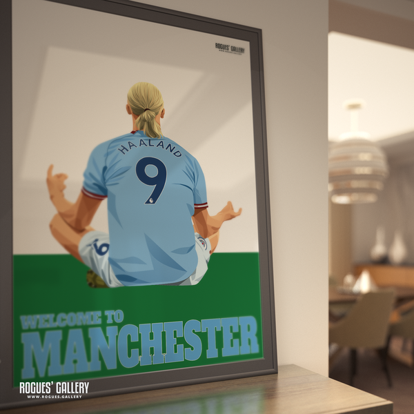 Erling Haaland Manchester City striker praying poster