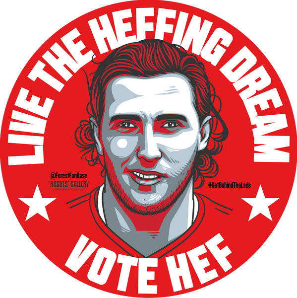 Michael Hefele Centre Half Defender Nottingham Forest stickers Vote #GetBehindTheLads