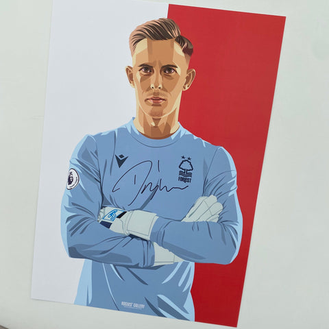 Dean Henderson signed Nottingham Forest memorabilia goalkeeper a3 print