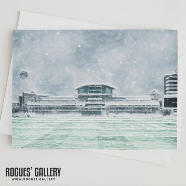 Trent Bridge Cricket Ground, Nottingham in a snow storm  - Christmas Cards