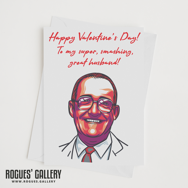 Jim Bowen Bullseye Valentine's Day Card super smashing great husband
