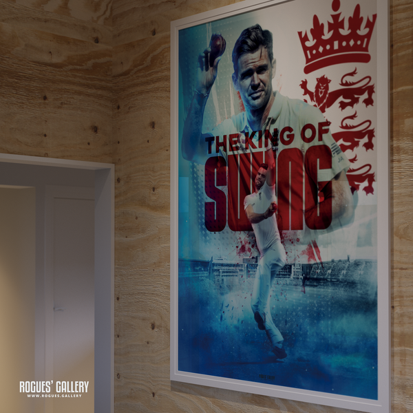 Jimmy Anderson - England Cricket Legend & The King of Swing Concept Poster (Two Versions) - A0, A1, A2 or A3 Prints