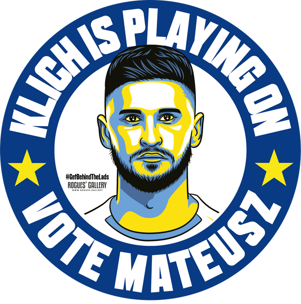 Mateusz Klich Leeds United midfielder beer mats Vote #GetBehindTheLads