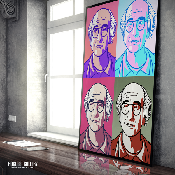 Larry David Curb Your Enthusiasm Stare A0 Muted Pop Art print