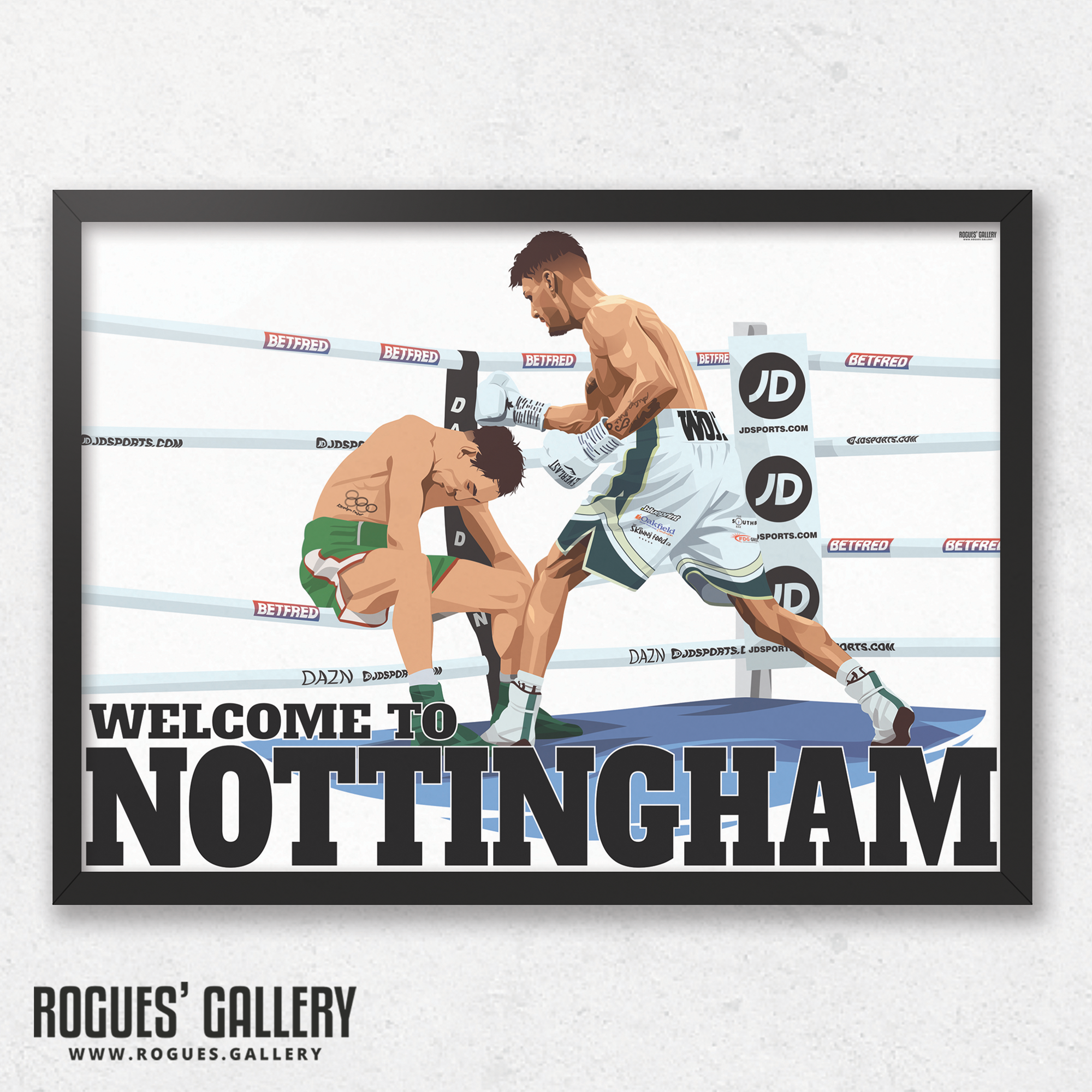 Leigh Wood knockout world Champion boxer A3 print Welcome to Nottingham Conlan 