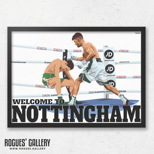 Leigh Wood knockout world Champion boxer A3 print Welcome to Nottingham Conlan 