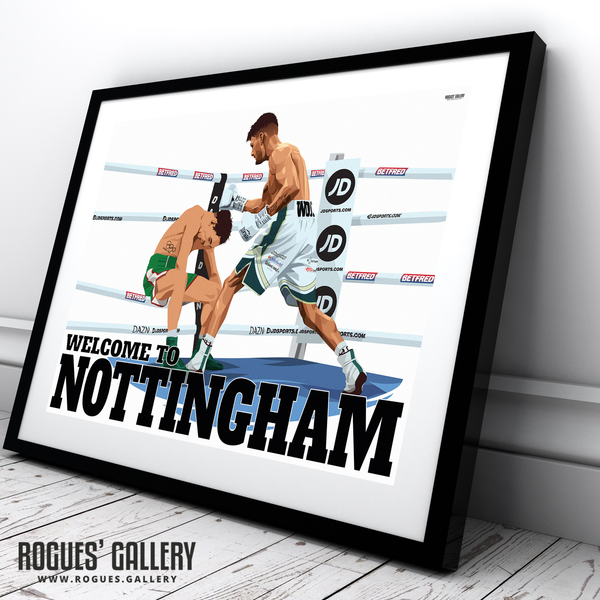 Leigh Wood knockout world Champion boxer A2 print Welcome to Nottingham Conlan 