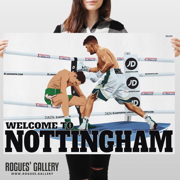 Leigh Wood signed  final round knockout world Champion boxing memorabilia Welcome to Nottingham Conlan 