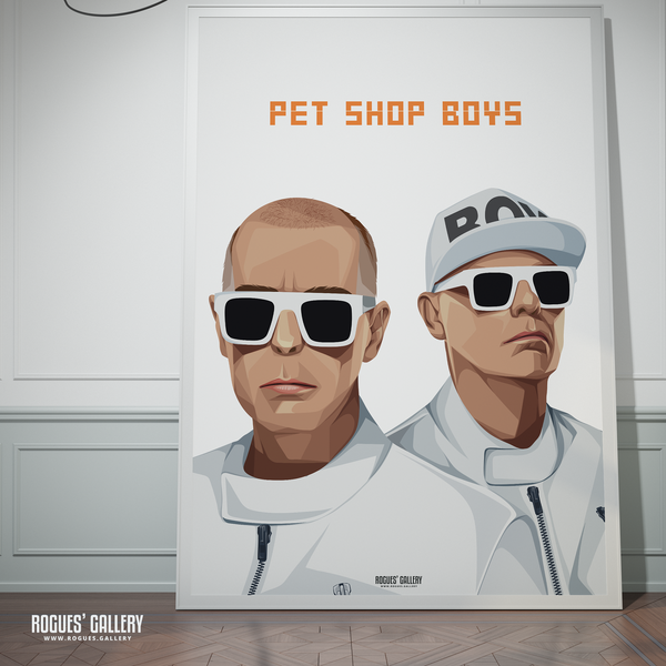 Pet Shop Boys Neil Tennant Chris Lowe art graphic design sunglasses at night go west tour hits huge signed poster autograph
