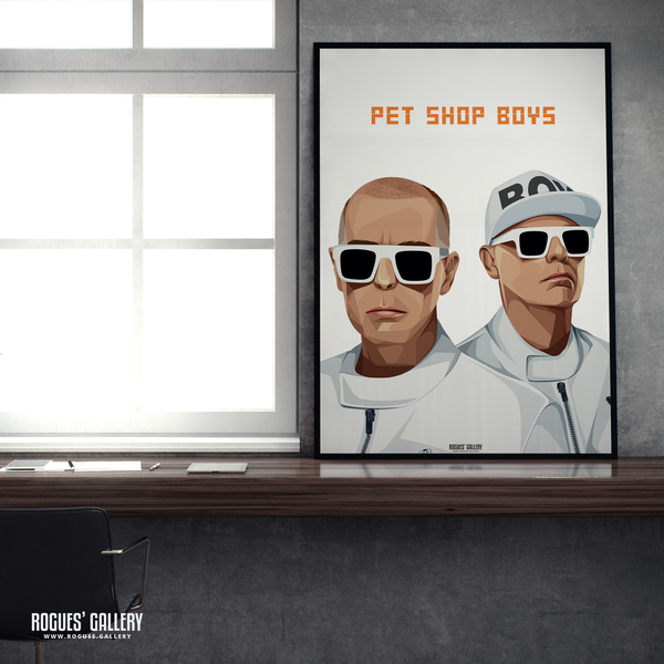 Pet Shop Boys Neil Tennant Chris Lowe art graphic design sunglasses at night go west tour hits A1 print