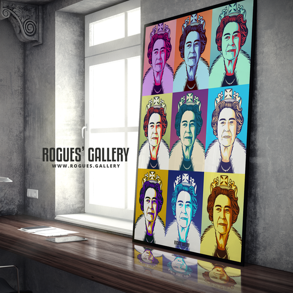 The Queen Elizabeth II Royalty pop art print modern design edit A0 poster size