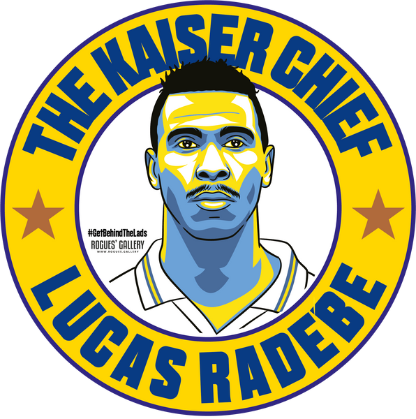 Lucas Radebe Leeds United defender campaign stickers #GetBehindTheLads LUFC Elland Road