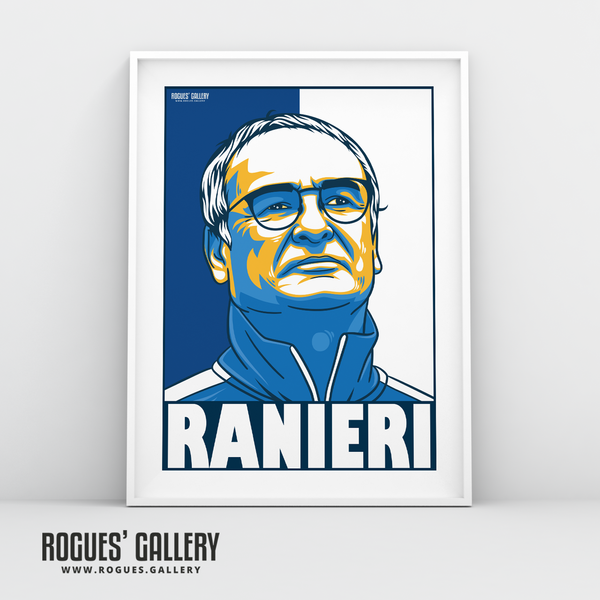 Claudio Ranieri Leicester City LCFC Foxes Premier League Champions A3 Print manager boss