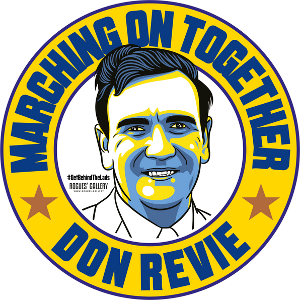 Don Revie Leeds United marching on together Manager campaign stickers  #GetBehindTheLads