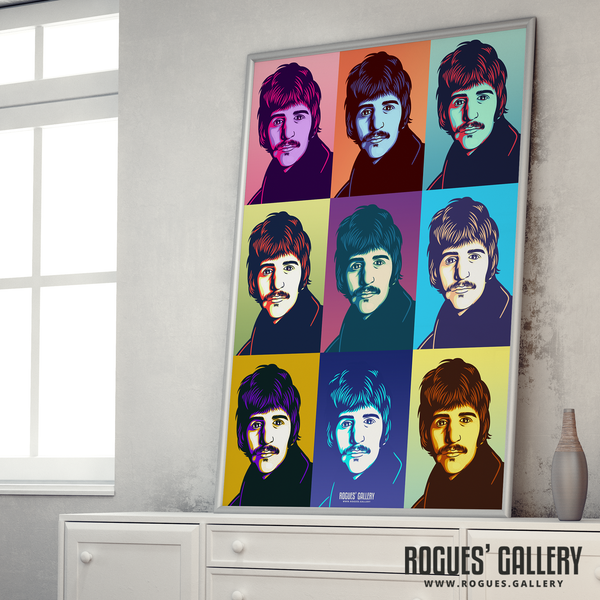Ringo Starr The Beatles A1 huge large artist drummer pop art