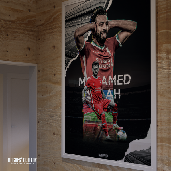Mo Salah Liverpool FC Anfield Egypt Mido edit huge poster goals champion rare
