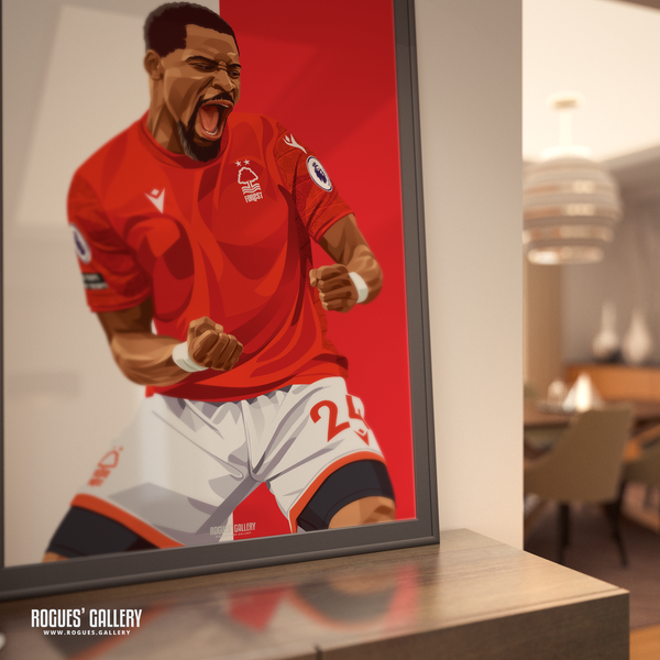Serge Aurier: Passion - Nottingham Forest - Signed A3 Red & White Prints