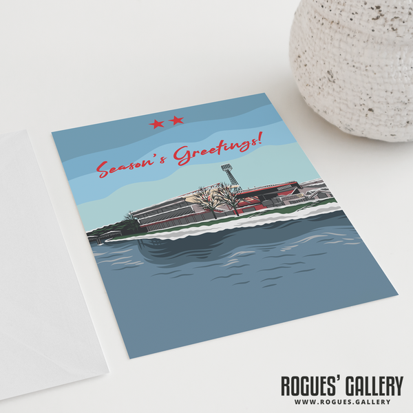 The City Ground Nottingham Forest FC Season's Greetings Card 6x9" Trent