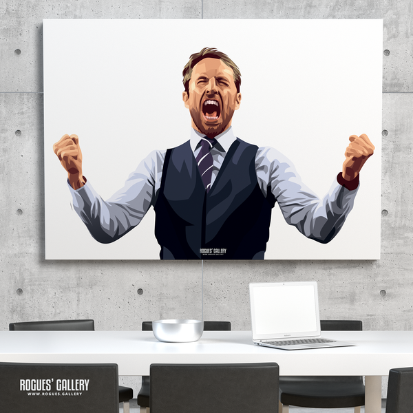 Gareth Southgate scream World Cup 2018  penalty shootout redemption A0 print