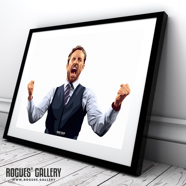Gareth Southgate scream World Cup 2018  penalty shootout redemption A2 print