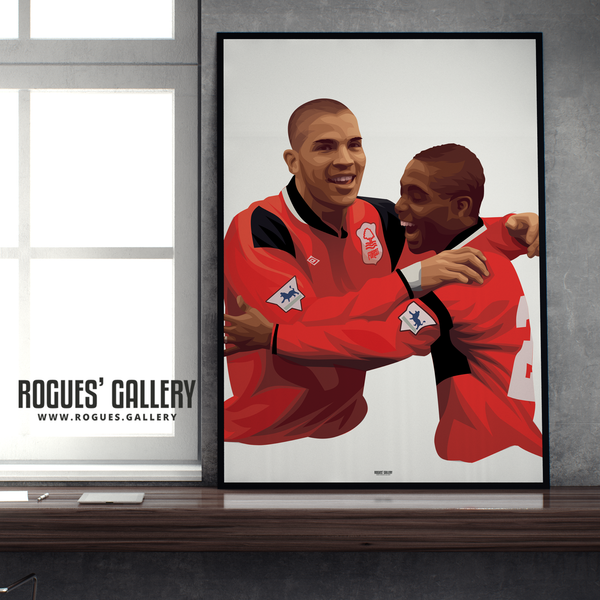 Stan Collymore Bryan Roy Nottingham Forest The City Ground A1 Art Print 