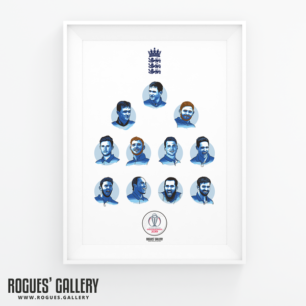 England Cricket World Cup CWC2019 Winners art print A3 team Morgan Stokes