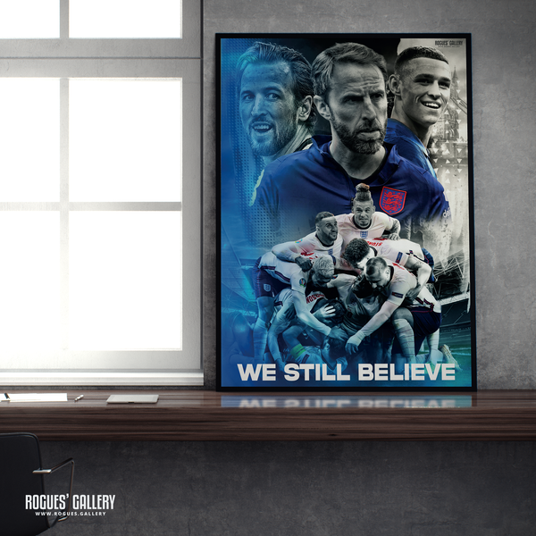 England Euro 2020 Concept poster memorabilia Southgate Kane Wembley signed A1 print