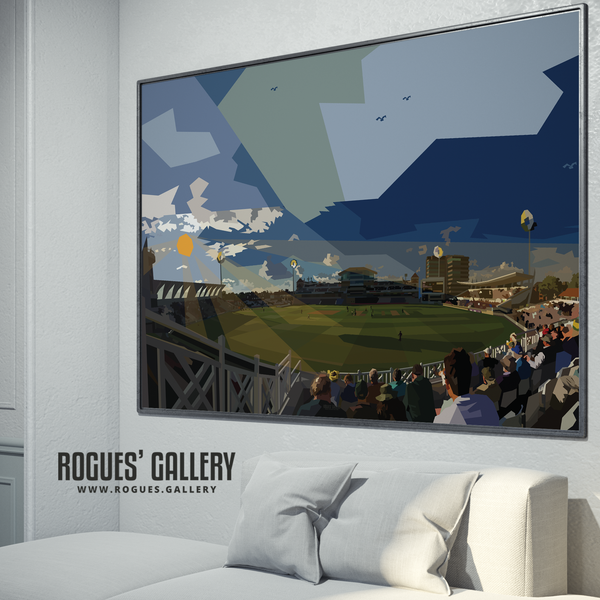 Trent Bridge Cricket Ground Vitality Blast T20 County Cricket modern landscape A0 print on wall