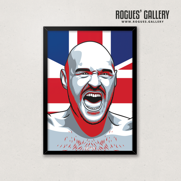 Tyson Fury Gypsy King Morecombe PPV Heavyweight Champion Boxing Union Jack Flag A3 print edits Deontay Wilder defeat